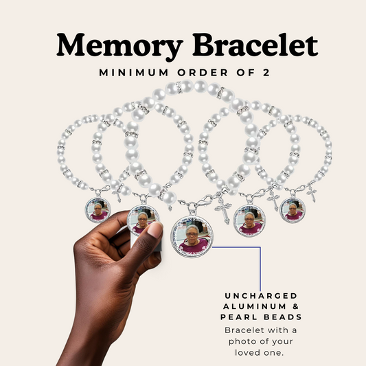Eternal Pearl Rosary Memory Bracelet | Uncharged Aluminum & Pearl Beads Rosary Memory Bracelets