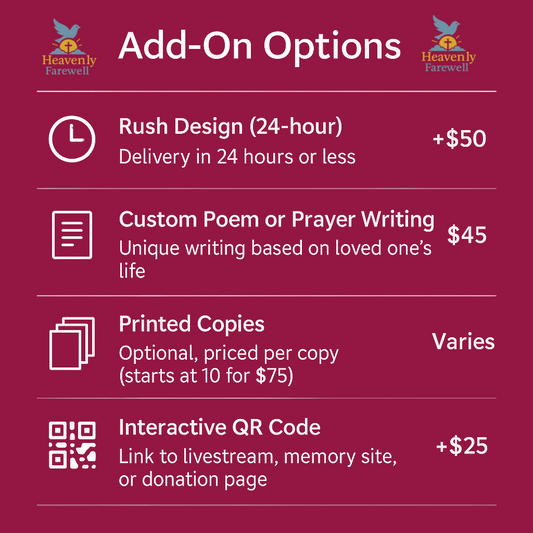 Custom Obituary Layout | Digital Funeral Program